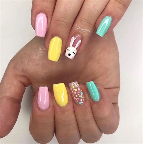 50+ Cute Bunny Nail Designs For Easter - The Glossychic | Bunny nails, Easter nails, Easter nail ...