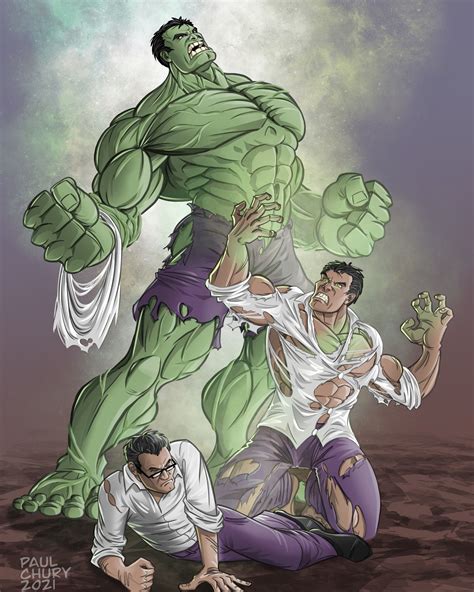 Bruce Banner becoming the Hulk, Paul Chury | The incredible hulk marvel ...