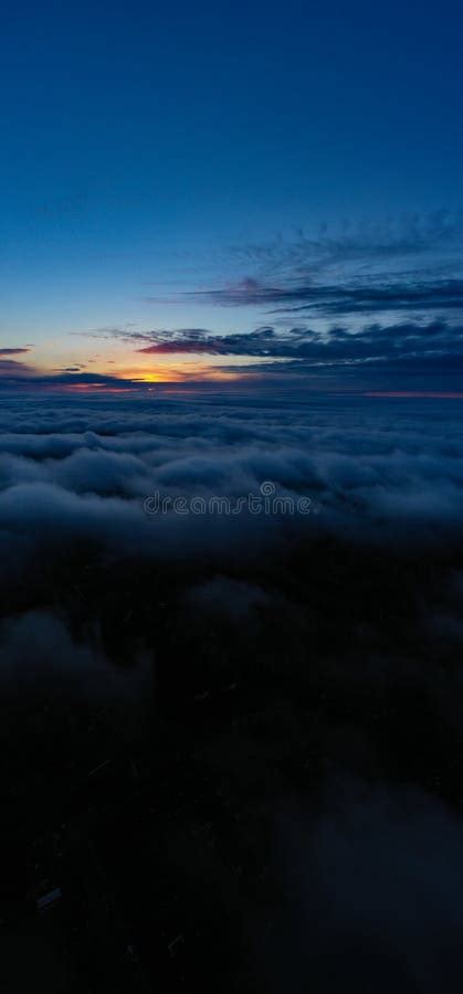 Sunrise on Blue Sky. Blue Sky with Some Clouds Stock Image - Image of ...