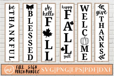 Fall Porch Signs SVG Bundle - 6 Graphic by Mockup Venue · Creative Fabrica