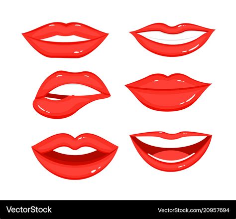 Collection red lips Royalty Free Vector Image - VectorStock