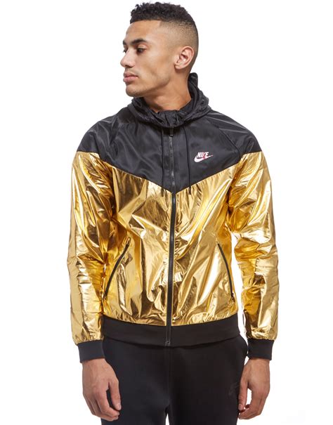 Nike Synthetic Windrunner Foil Jacket in Gold/Black (Metallic) for Men - Lyst