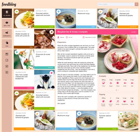 Food Blog Free Template PSD – Download PSD