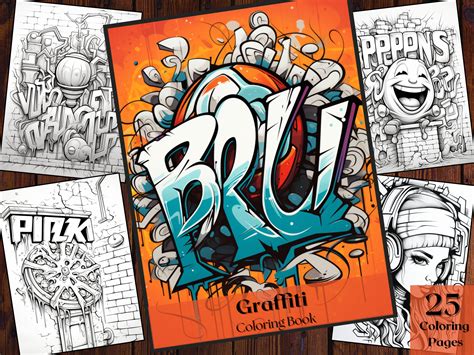 Graffiti Coloring Book 25 Adults and Kids Printable Coloring - Etsy