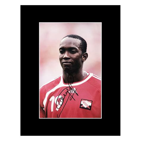 Signed Dwight Yorke Photo Display - Trinidad & Tobago Icon