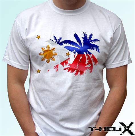 Philippines palm flag - white t shirt top design - mens womens kids ...