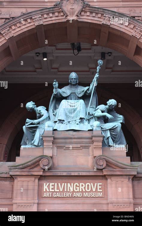 Saint Mungo Statue Kelvingrove art gallery and Museum Glasgow Scotland November 2009 Stock Photo ...