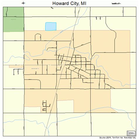 Howard City Michigan Street Map 2639500