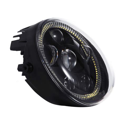 Black SJ-21001VD02 Z-OFFROAD New Version LED Headlight with Halo DRL for Harley Davidson VRod V ...