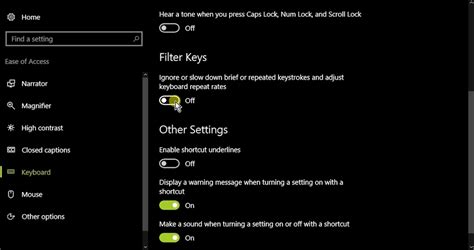 Filter Keys in Windows 10 - Better Living Through Technology