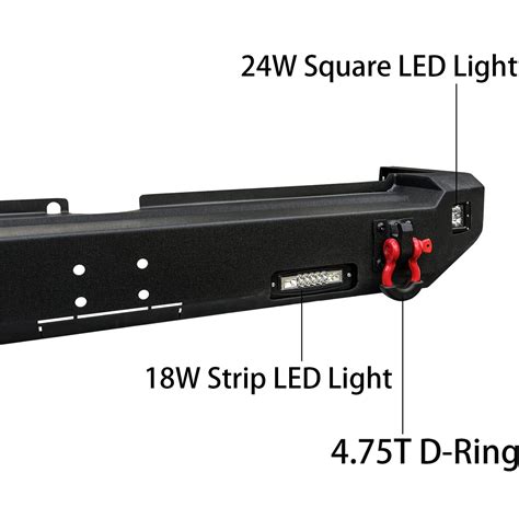 Vijay For 2010-2023 Toyota 4Runner Steel Rear Bumper With LED Lights ...