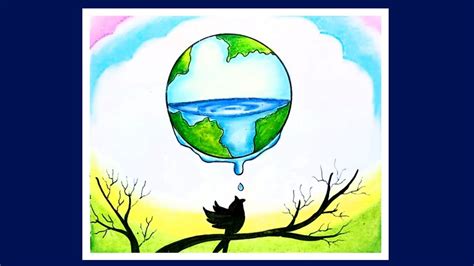 Save Water Kids World Environment Day Drawing Easy : Land Pollution ...