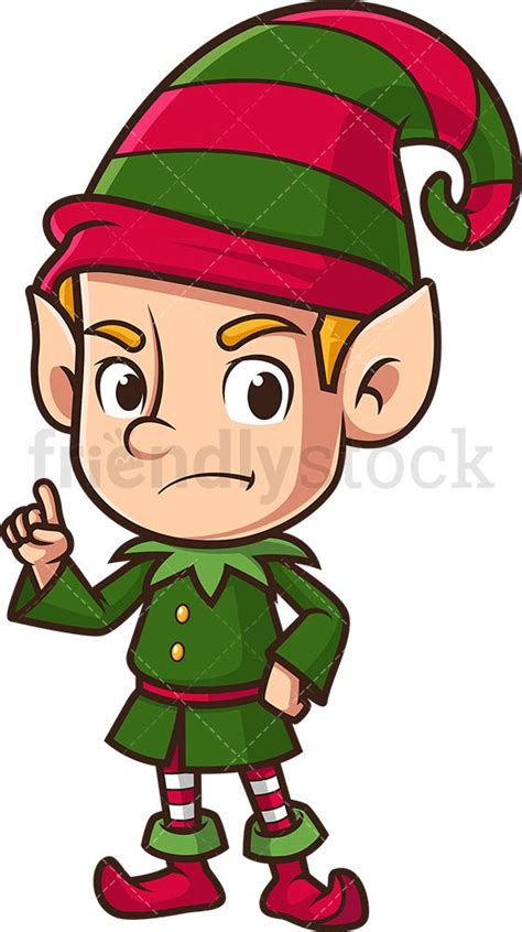 Angry Christmas Elf Pointing Cartoon Clipart Vector - FriendlyStock | Christmas elf, Elf cartoon ...