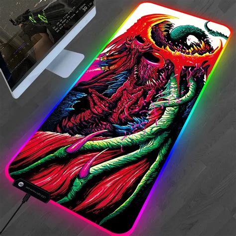 Large RGB Gaming Mouse Pad XL CS GO Mousepad Gamer LED Lighting Hyper Beast Custom Mouse Pad ...