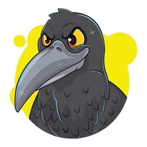 Cute Raven Clipart Transparent PNG Hd, Cute Raven Avatar With A Yellow ...