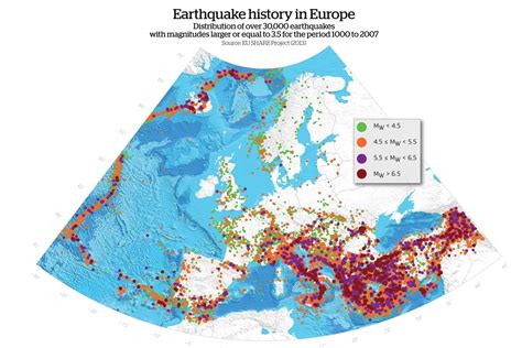 European Seismic Hazard map - Vivid Maps