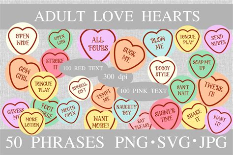 Adult Love Hearts Sexy Love Hearts SVG Adult Love Messages - Etsy