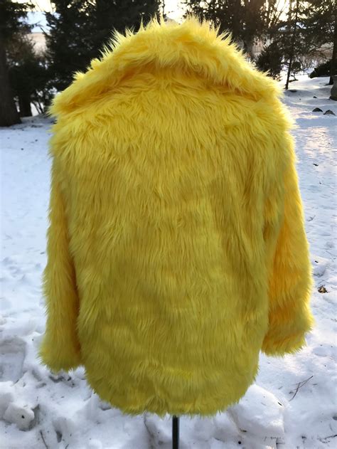 Yellow Long Fur Coat | Etsy