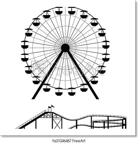 Ferris Wheel Silhouette Vector at Vectorified.com | Collection of Ferris Wheel Silhouette Vector ...