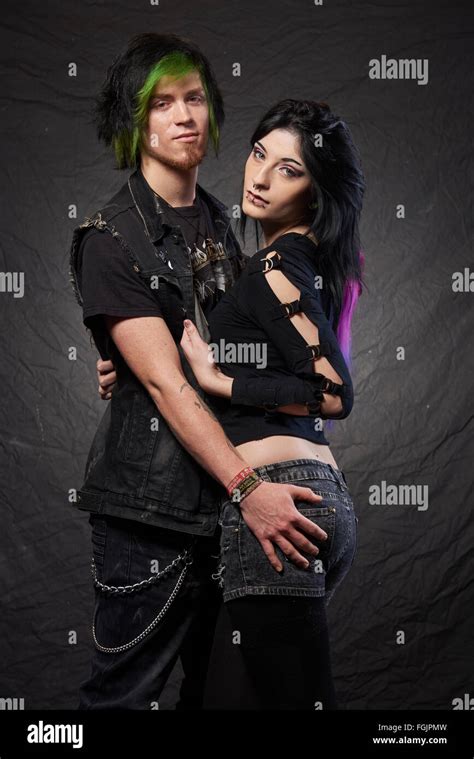 Young couple, Gothic, Metal, punk Stock Photo - Alamy