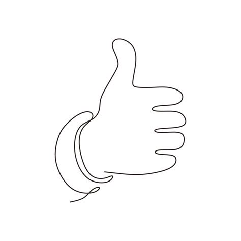 One line drawing thumbs up hand gesture 3410016 Vector Art at Vecteezy