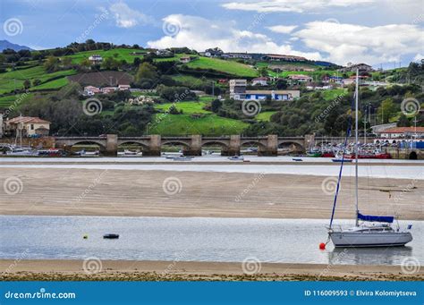 Yachts and Fishing Boats in the Closed Bay of the Cantabrian Sea ...