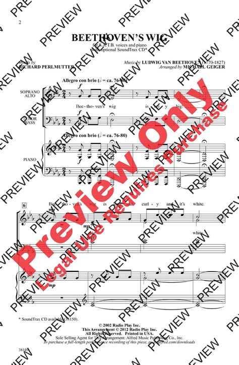 Beethoven's Wig (SATB ) by Ludwig van Beetho | Sheet music, Music, Choral sheet music