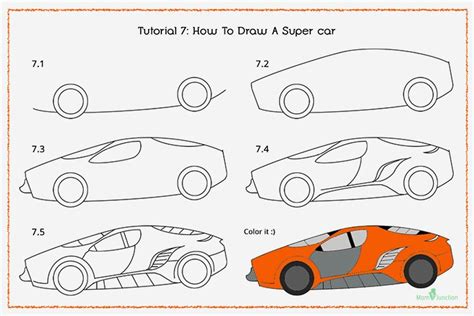 How To Draw A Car Step By Step For Kids? | Drawing for kids, Car drawing easy, Easy drawings