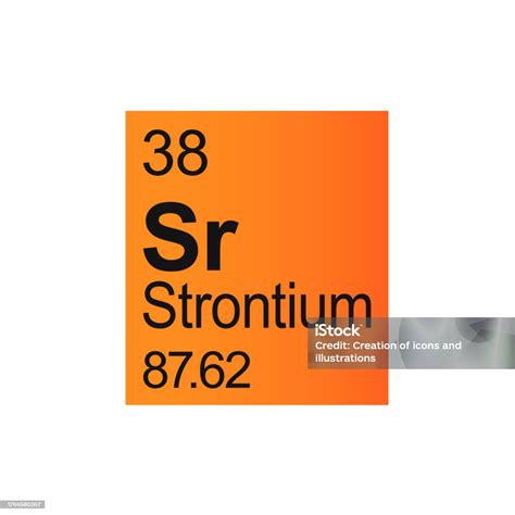 Unsur Kimia Strontium Dari Tabel Periodik Mendeleev Pada Latar Belakang Oranye Ilustrasi Stok ...
