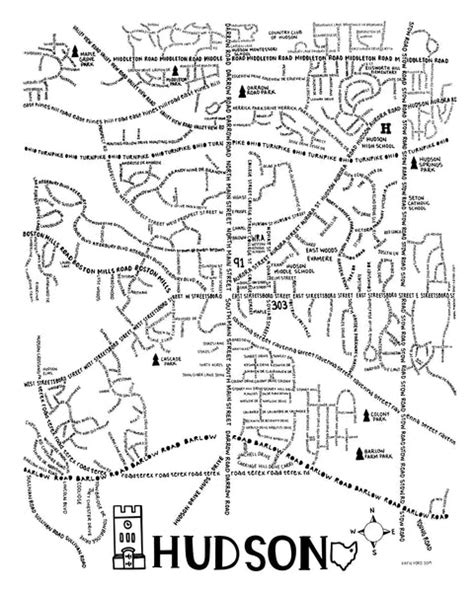 Hudson Ohio Map Print – Fiber and Gloss