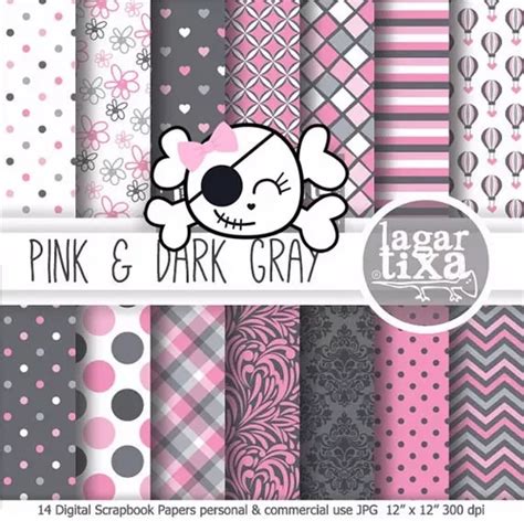 Kit Imprimible Pack Fondos Rosa Y Negro Clipart en venta en Capital ...