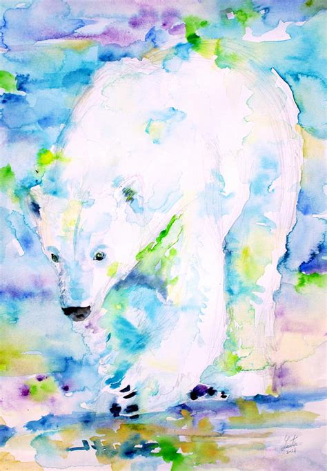 POLAR BEAR - watercolor portrait Painting by Fabrizio Cassetta - Fine Art America