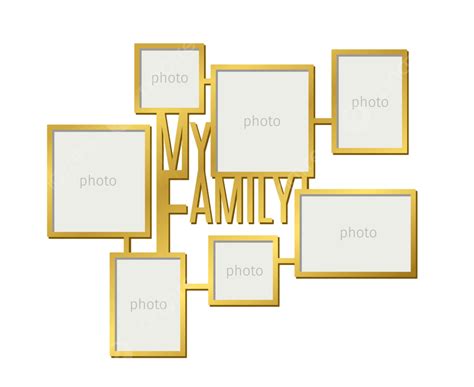 My Family Vector Design Images, My Family Photo Frame Set On White ...