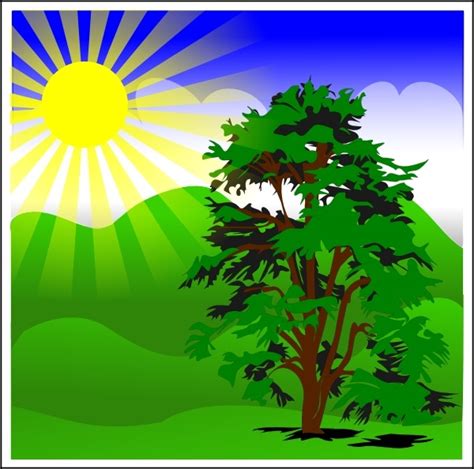 Sunny Spring With Blue Sky clip art Vectors graphic art designs in ...