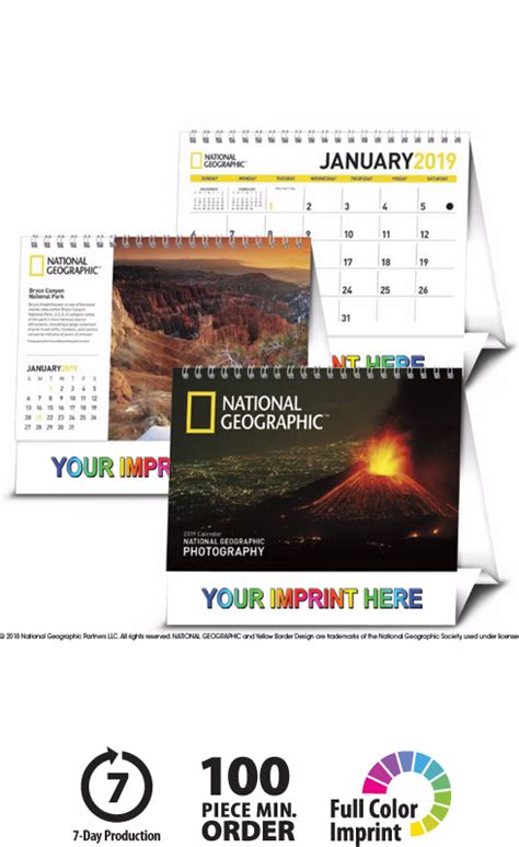 2019 National Geographic Photography Large Desk Calendar | 7-1/2" x 6-1 ...