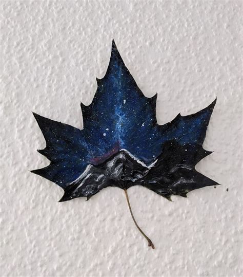 Maple leaf art #nature in 2024 | Painted leaves, Maple leaf art, Acrylic portrait painting