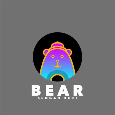 Cute bear gradient logo 34888302 Vector Art at Vecteezy