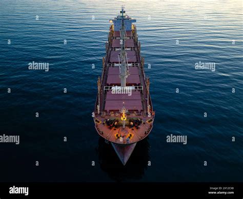 Large bulk carrier cargo ship Floating on Vast Water Stock Photo - Alamy