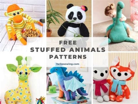 30+ Free Stuffed Animal Patterns - The Best And CUTEST Plushies ⋆ Hello Sewing