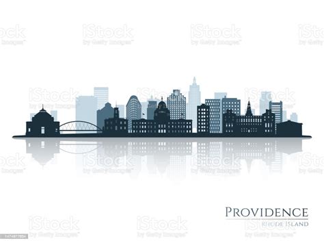 Providence Skyline Silhouette With Reflection Landscape Providence ...