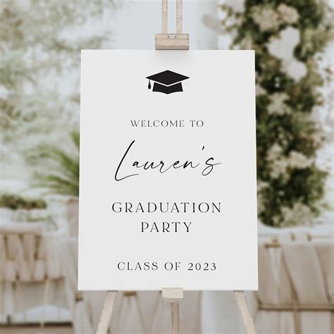 Graduation Party Welcome Sign Template, Printable Grad Party Sign ...