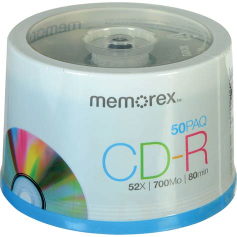 Memorex CD-R 700MB 52x Write-Once Recordable Discs 04563 B&H