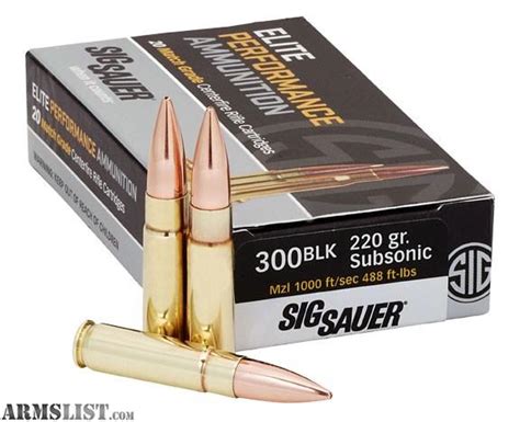 ARMSLIST - For Sale: Sig Sauer 300 blackout subsonic 220 grain Elite ...