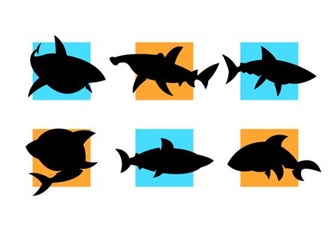 Cartooned Sharks Silhouettes Vector Free - Download Free Vectors, Clipart Graphics & Vector Art