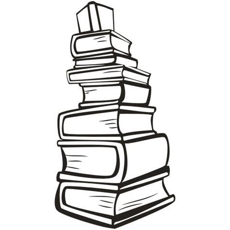 Stack of books in black and white | Free SVG