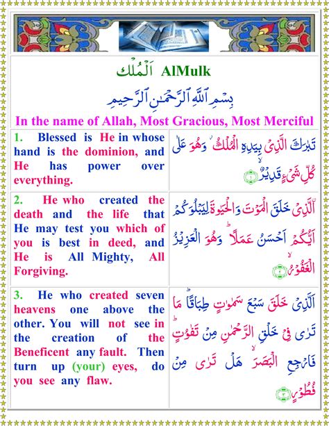 Surah Mulk With Translation - IMAGESEE