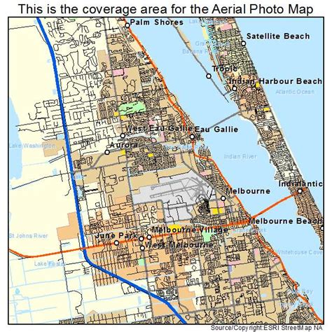 Aerial Photography Map of Melbourne, FL Florida