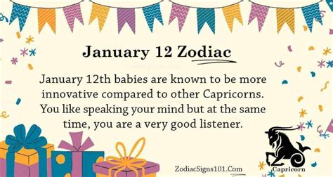 January 12 Zodiac Is Capricorn, Birthdays And Horoscope - ZodiacSigns101