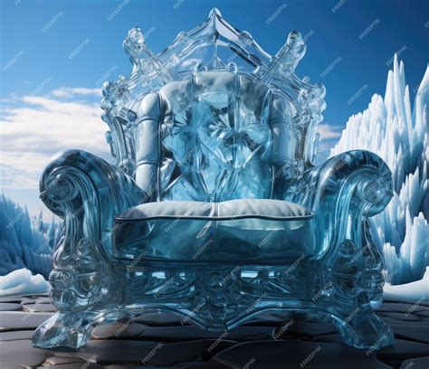 Premium AI Image | Decorated empty throne The Ice Throne