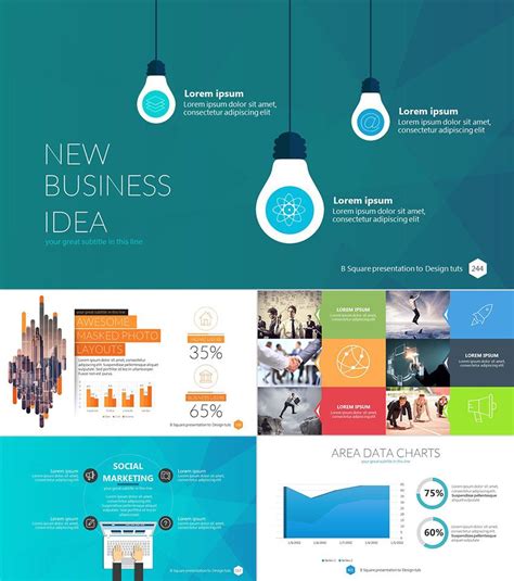 B Square Professional Business PowerPoint Template | Professional ...